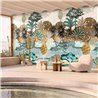 Casamance|Wandbild tropische Landschaft Aruba Palmen Riffe und Flamingos|Wandbild