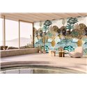 Casamance|Wandbild tropische Landschaft Aruba Palmen Riffe und Flamingos|Wandbild