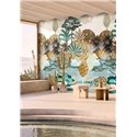 Casamance|Wandbild tropische Landschaft Aruba Palmen Riffe und Flamingos|Wandbild