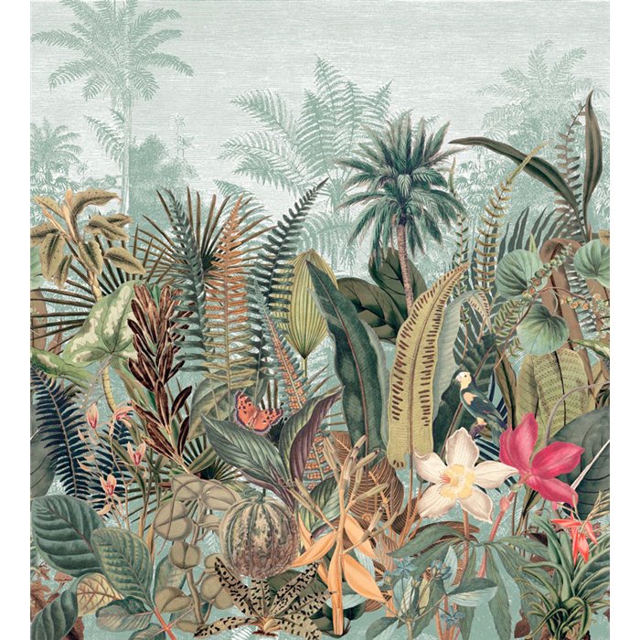 Casamance|Papier peint panoramique forêt tropicale avec palmiers et plantes exotiques|Panoramiques