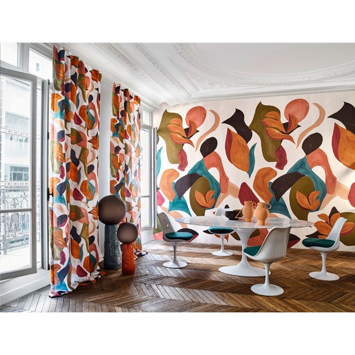 Casamance|Mural pared pintura abstracta plantas estilizadas lienzo artístico|Murales de Pared