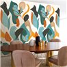 Casamance|Wall mural abstract composition stylized plants with brushstrokes|Wallmurals