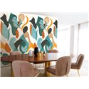 Casamance|Wall mural abstract composition stylized plants with brushstrokes|Wallmurals