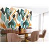 Casamance|Wall mural abstract composition stylized plants with brushstrokes|Wallmurals