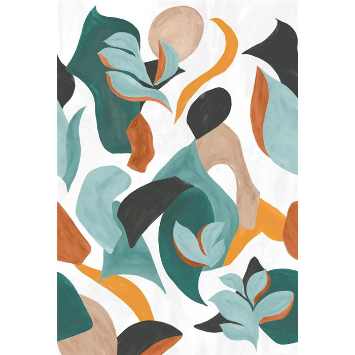 Casamance|Mural pared composición abstracta plantas estilizadas con pinceladas|Murales de Pared