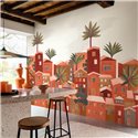 Casamance|Wandbild figurative Stadtlandschaft von Nizza braun|Wandbild