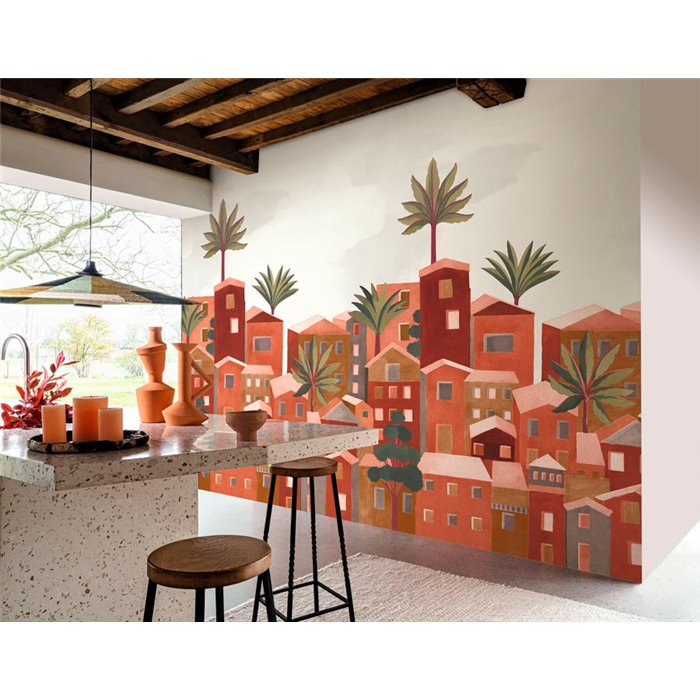 Casamance|Wall mural figurative urban landscape of Nice brown|Wallmurals