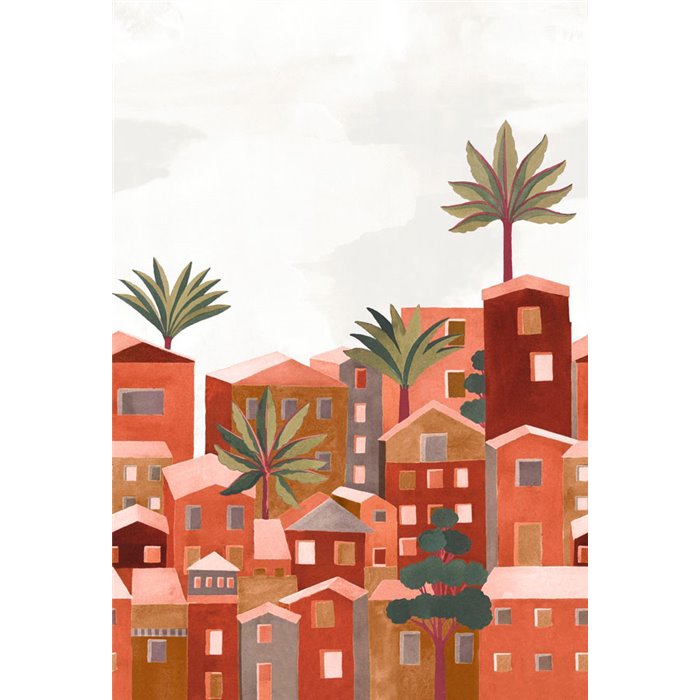 Casamance|Wandbild figurative Stadtlandschaft von Nizza braun|Wandbild