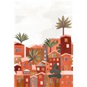 Casamance|Wandbild figurative Stadtlandschaft von Nizza braun|Wandbild
