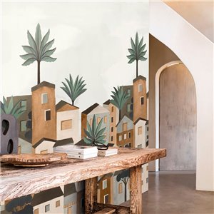 As Creation|Wall mural Scandinavian abstract landscape brown|Wallmurals