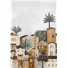 Casamance|Wandbild illustrierte Stadtlandschaft von Nizza braun grau|Wandbild