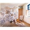 Casamance|Papier peint panoramique palmiers tropicaux beige et blanc|Panoramiques