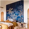Casamance|Wandbild tropische Palmen blau botanischer Vintage-Stil|Wandbild