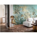 Casamance|Mural pared palmeras tropicales verde azul estilo tropical clásico|Murales de Pared