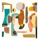 Casamance|Wandbild abstrakt braun grün mit geometrischem Design|Wandbild