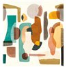 Casamance|Wandbild abstrakt braun grün mit geometrischem Design|Wandbild