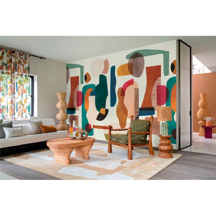 Casamance|Mural pared abstracto multicolor con formas orgánicas|Murales de Pared