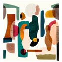 Casamance|Wandbild abstrakt mehrfarbig mit organischen Formen|Wandbild