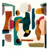 Casamance|Wall mural abstract multicolor with organic shapes|Wallmurals