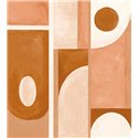 Casamance|Wall mural abstract lime painting pink brown geometric|Wallmurals