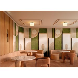Casamance|Wall mural abstract lime painting pink brown geometric|Wallmurals 2