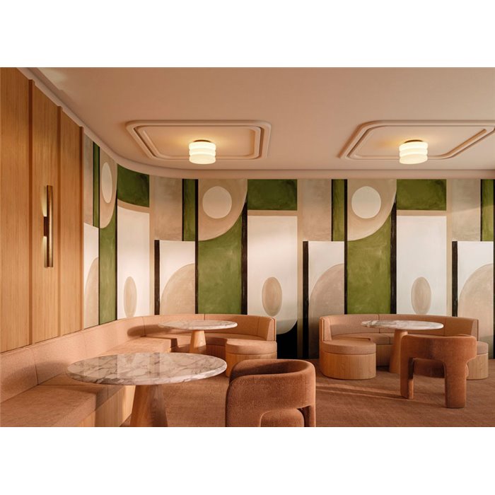 Casamance|Mural pared pintura abstracta a la cal marrón verde moderna|Murales de Pared