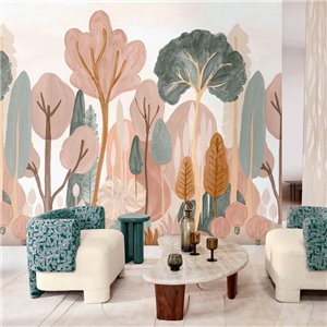 Casamance|Wall mural mountainous landscape Asian art brown beige|Wallmurals