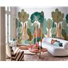 Casamance|Wall mural minimalist forest green multicolor modern|Wallmurals