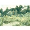Casamance|Wall mural wooded landscape oil painting impressionist green|Wallmurals