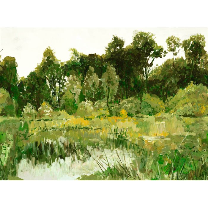 Casamance|Wall mural natural forest oil painting impressionist green|Wallmurals