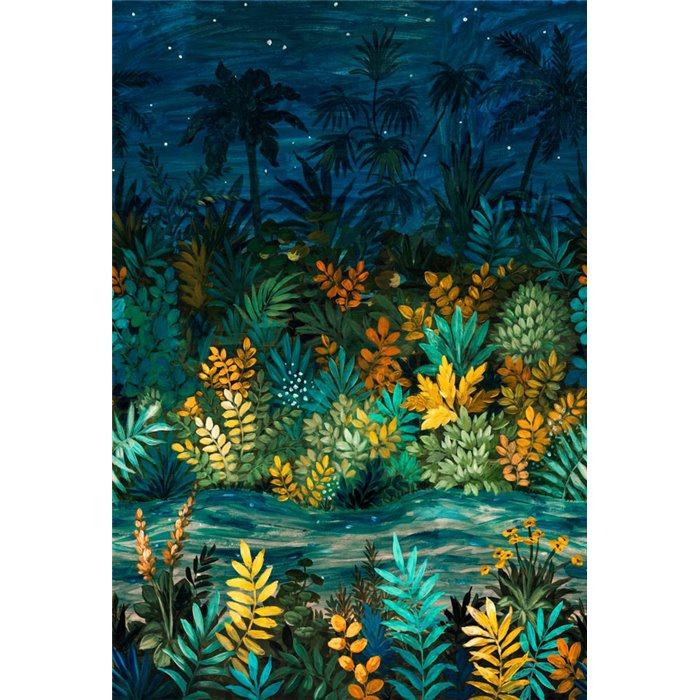 Casamance|Wandbild künstlerische Komposition tropische Pflanzen und Blumen|Wandbild