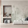 Casamance|Wall mural charcoal sketch tropical landscape with green palm grove|Wallmurals