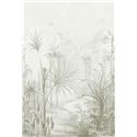 Casamance|Wandbild Kohlezeichnung tropische Landschaft mit grünem Palmenhain|Wandbild