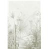Casamance|Wandbild Kohlezeichnung tropische Landschaft mit grünem Palmenhain|Wandbild