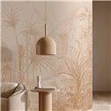 Casamance|Wall mural charcoal sketch tropical landscape with beige palm grove|Wallmurals
