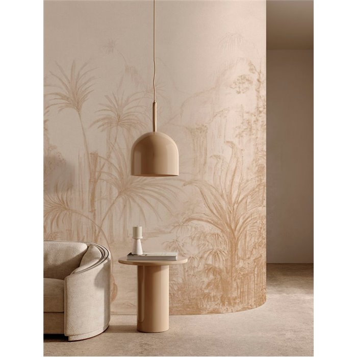 Casamance|Wandbild Kohlezeichnung tropische Landschaft mit beigem Palmenhain|Wandbild