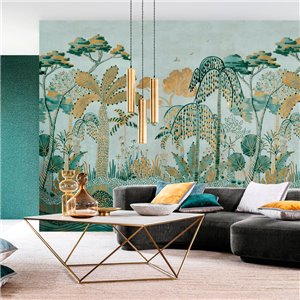 Eijffinger|Geometrische Tapete mit orientalischem Glasfenster Muster in Rot|Hochwertige