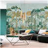 Casamance|Papier peint panoramique paysage tropical palmiers style Art Nouveau|Panoramiques