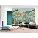 Casamance|Papier peint panoramique paysage tropical palmiers style Art Nouveau|Panoramiques