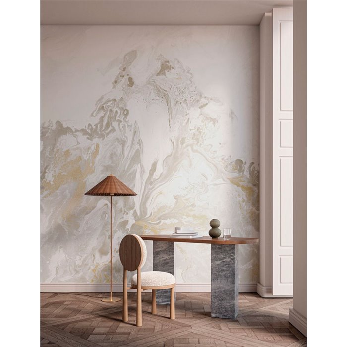 Casamance|Papier peint panoramique motif abstrait marbre avec tourbillons|Panoramiques