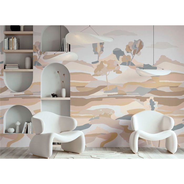 Casamance|Wall mural stylized landscape with abstract focus|Wallmurals