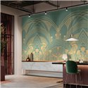 Casamance|Wandbild Reiher und geometrische Bögen Art Déco|Wandbild