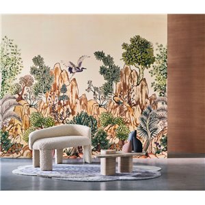 Casamance|Papier peint panoramique composition artistique plantes et fleurs tropicales|Panoramiques 2