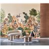 Casamance|Mural pared paisaje montañoso arte asiático marrón beige|Murales de Pared
