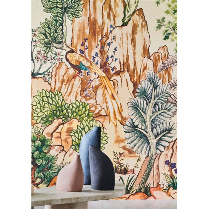 Casamance|Wall mural mountainous landscape Asian art brown beige|Wallmurals