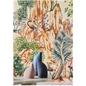 Casamance|Mural pared paisaje montañoso arte asiático marrón beige|Murales de Pared