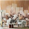 Casamance|Wandbild Blumengarten mit japanischen Gingko-Blättern|Wandbild