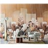 Casamance|Wandbild Blumengarten mit japanischen Gingko-Blättern|Wandbild