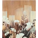 Casamance|Wandbild Blumengarten mit japanischen Gingko-Blättern|Wandbild