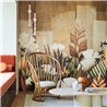 Casamance|Papier peint panoramique jardin floral feuilles de gingko japonaises multicolores|Panoramiques